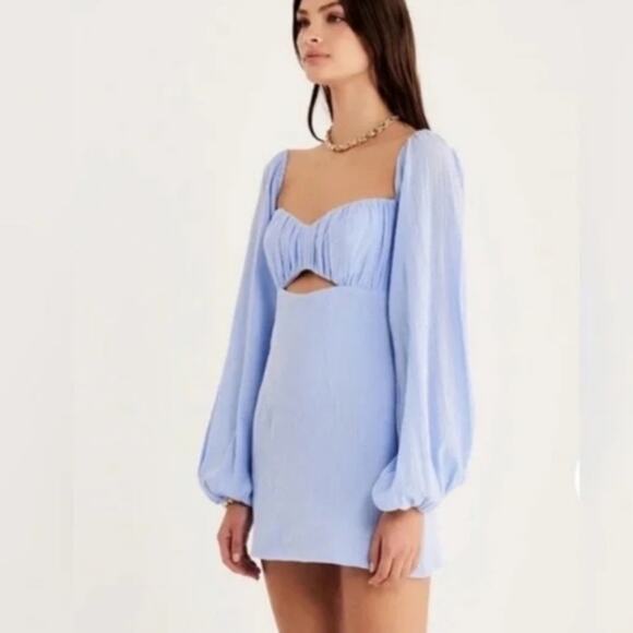 NWT Rumer The Label Camille Light Blue Cut Out Mini Dress XS - Picture 2 of 15